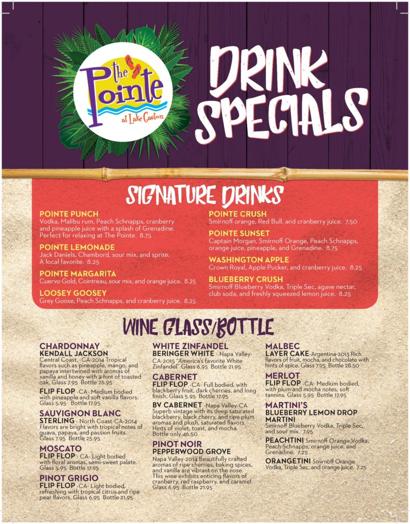 The Point at Lake Gaston Drinks Specials